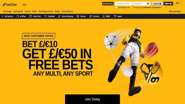 Betfair casino screenshot